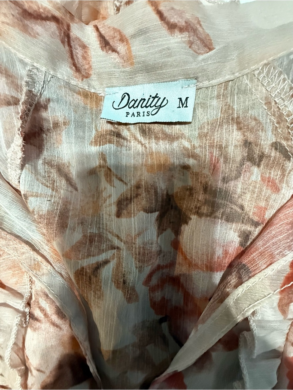 Danity Paris Blush Pink Boho Floral Tie-Neck Maxi Dress - - Picture 3 of 3
